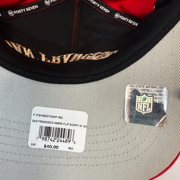 san francisco 49ers hat adjustable flip script NEW red - Picture 4 of 5